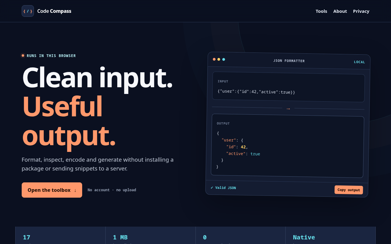Code Compass website