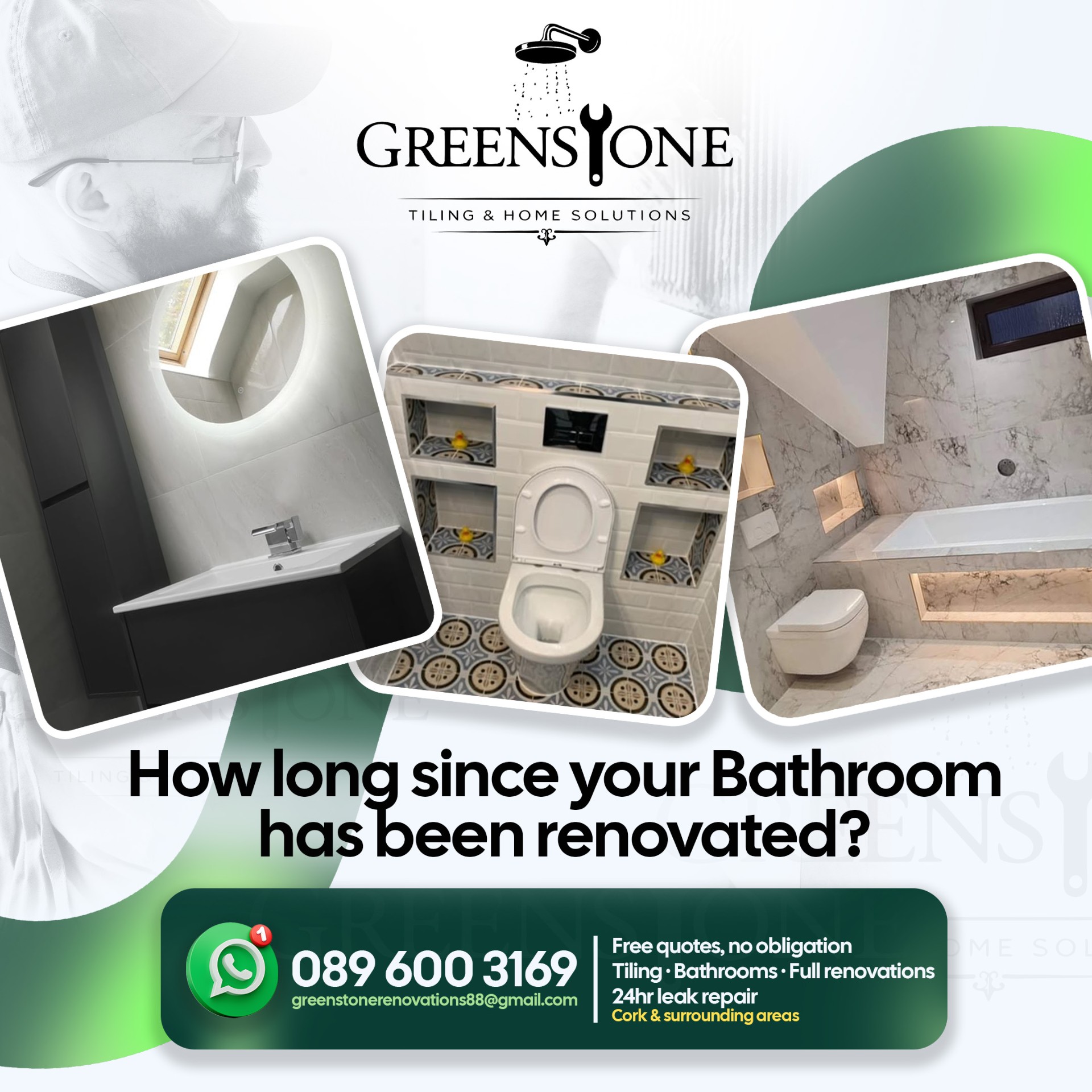 Greenstone bathroom tiling and fit-out work