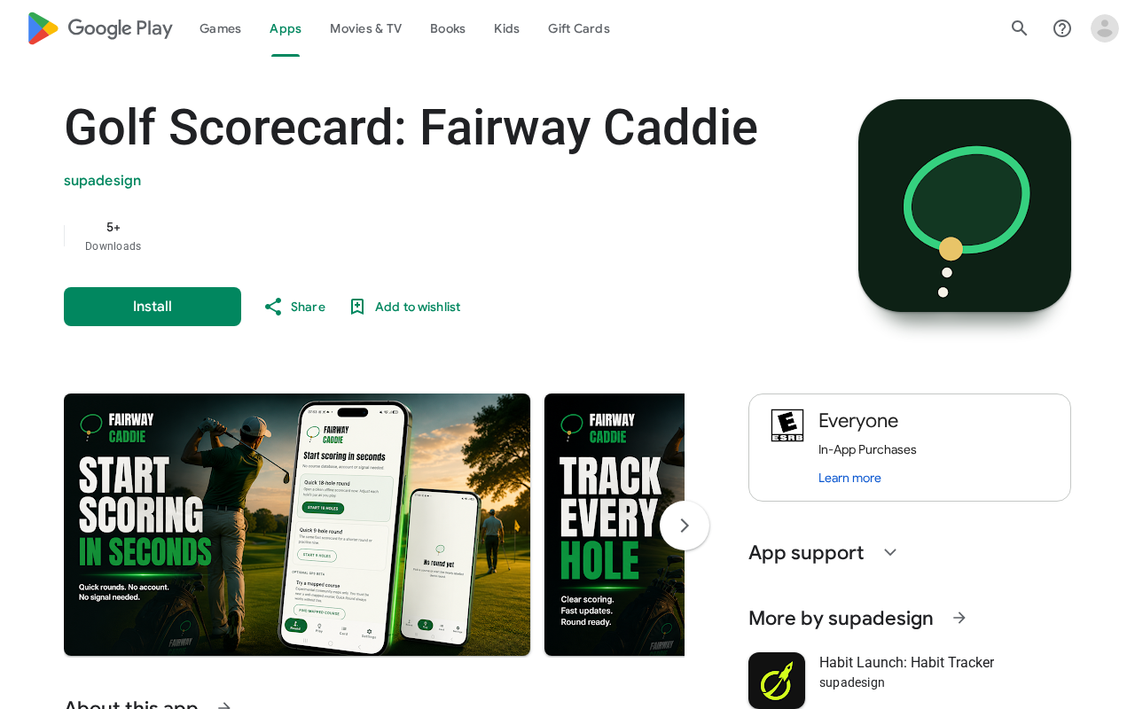 Fairway Caddie Google Play listing