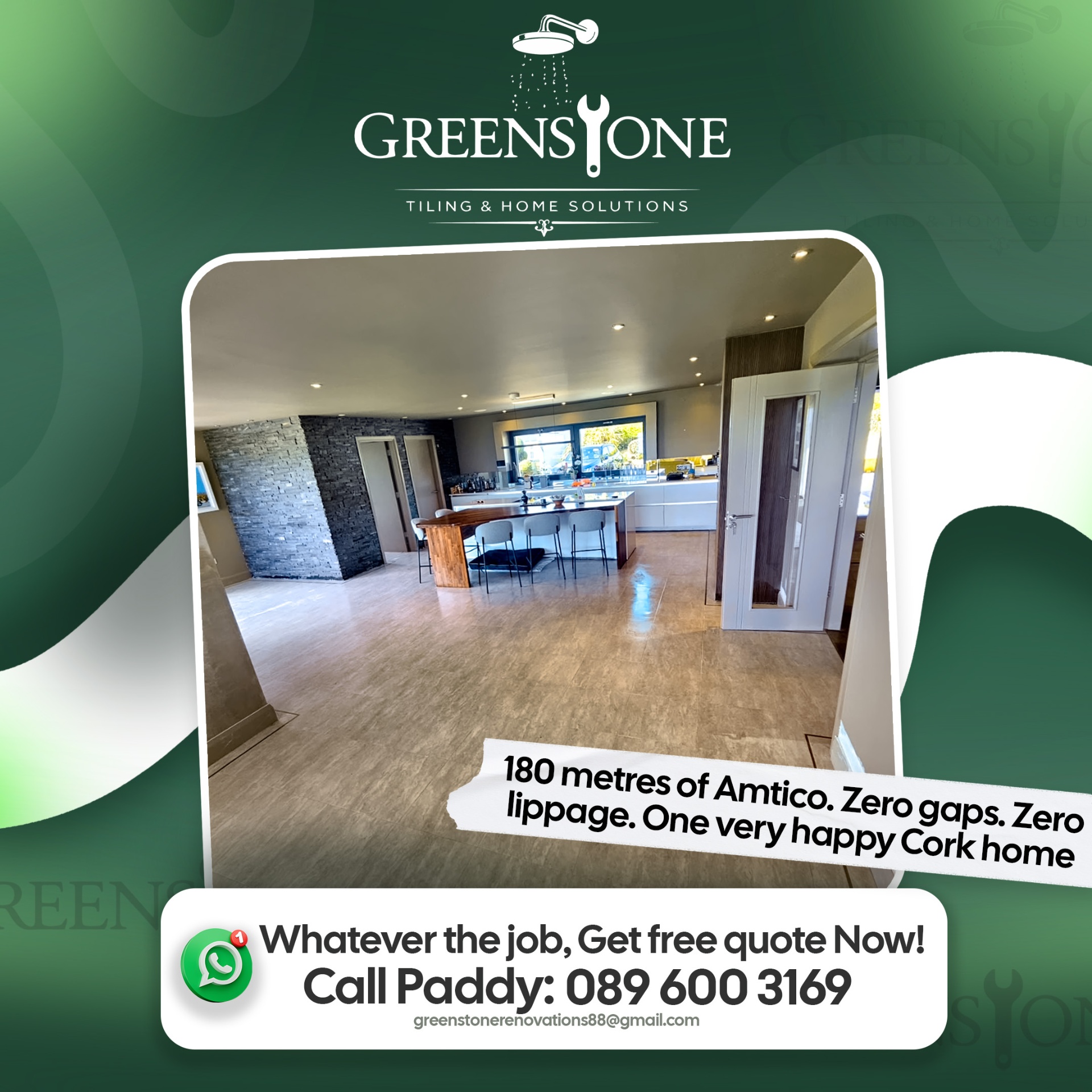 Greenstone Amtico flooring — 180 metres, zero lippage