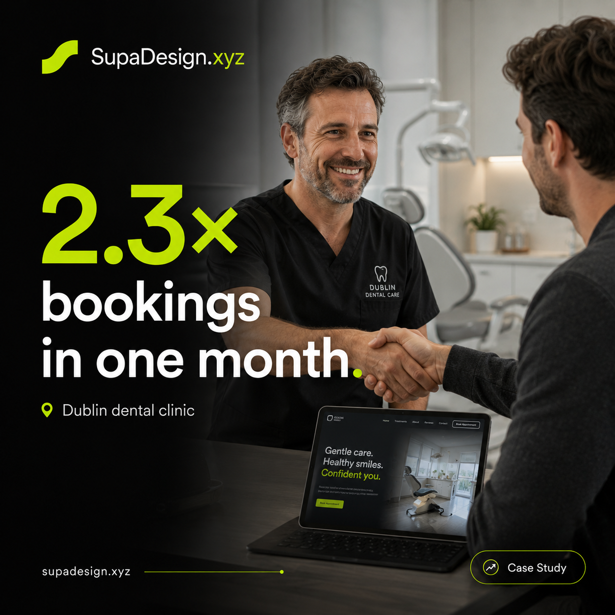 SupaDesign Digital Operator poster - Service, page, graphic and follow-up moving together.